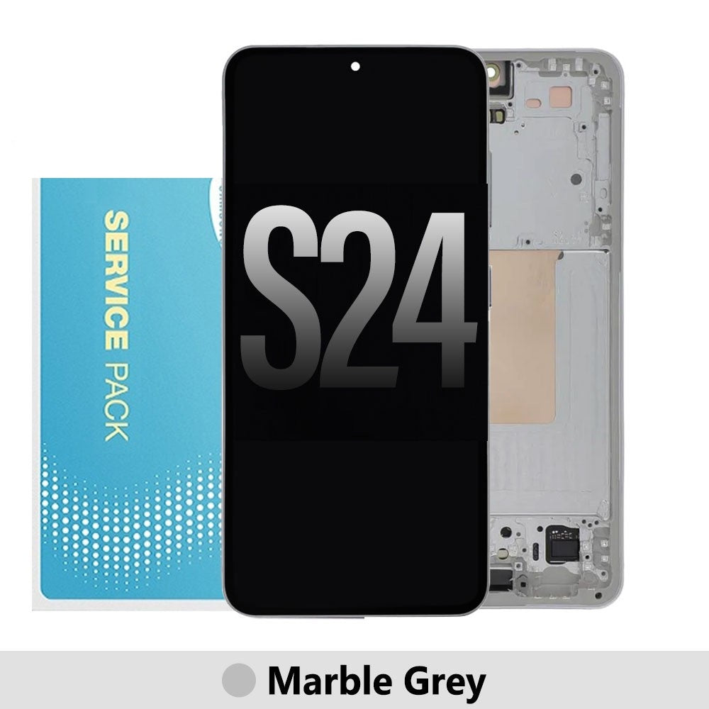 Samsung Galaxy S24 S921B OLED Screen Replacement Digitizer with Frame GH82-33287B (Gold)-Marble Grey Samsung Galaxy S24 S921B OLED Screen Replacement Digitizer with Frame GH82-33287B (Gold)-Marble Grey